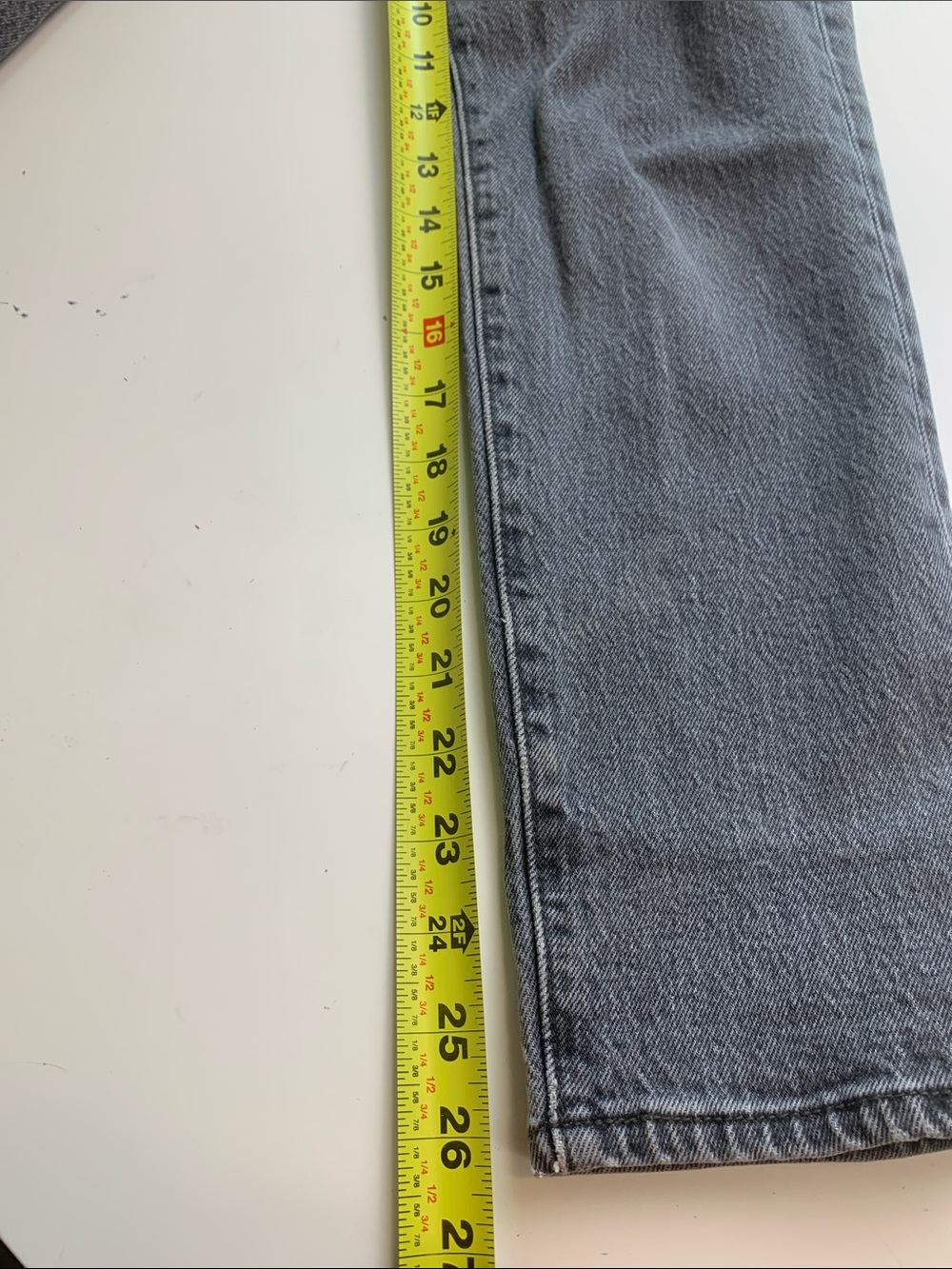 Levi's Premium Denim Washed Gray Slim Straight Jeans, Button Fly - Picture 14 of 15